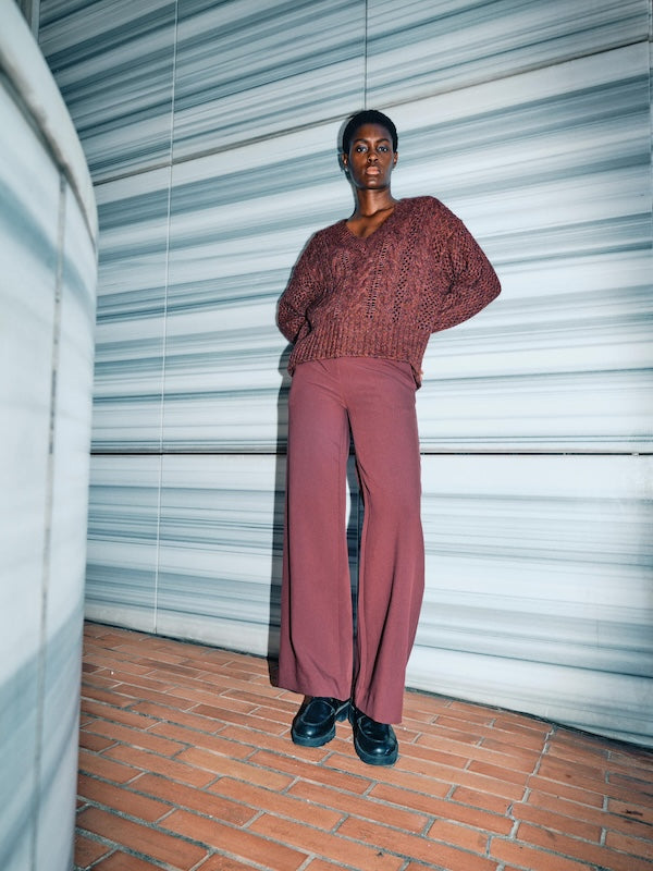 Mos Mosh - Maddie Bellis Pant long, rum raisin
