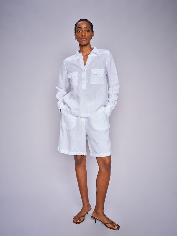 Emmie pellavashortsit, white