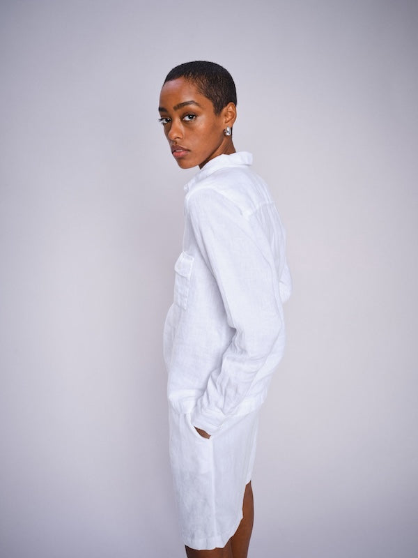 Emmie pellavashortsit, white