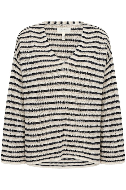 Nahni neulepusero, navy natural stripe