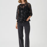 Vivan pusero, Black Sequins on mesh
