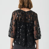 Vivan pusero, Black Sequins on mesh
