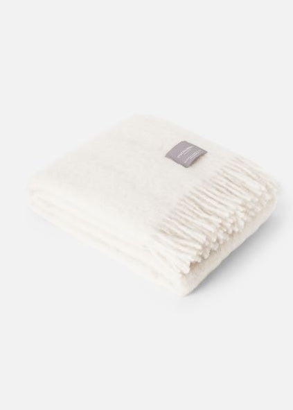 Mohair torkkupeitto, Reflection White