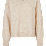 Second Female - Brook neule Loose V-Neck, brazilian sand
