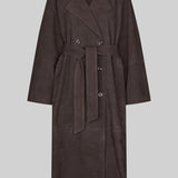 Noomi Suede Trenchcoat, Chocolate Plum