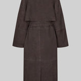 Noomi Suede Trenchcoat, Chocolate Plum