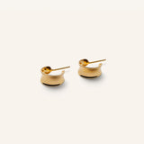 Small Reflection Hoops, Gold Plated Brass