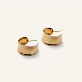 Large Reflection Hoops, Gold Plated Brass