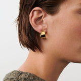 Reflection Hoops, Gold Plated Brass