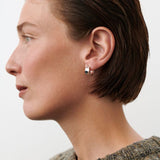 Small Reflection Hoops, Silver Plated Brass