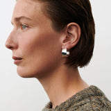 Large Reflection Hoops, Gold Plated Brass
