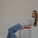Donna raitapaita, Ecru/New Navy