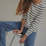 Donna raitapaita, Ecru/New Navy