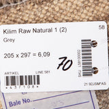 Kelim matto, Natural Grey #633 / 205x297