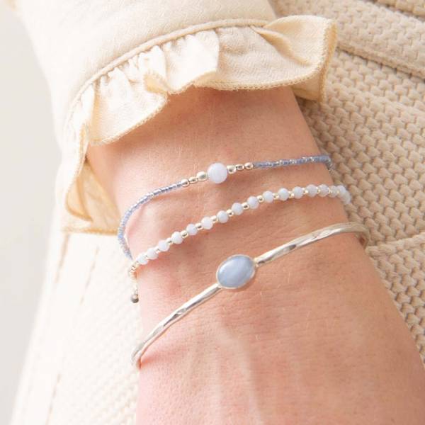 A Beautiful Story - Iris rannekoru Blue Lace Agate, silver