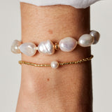 Big Stellar Pearly Bracelet, Gold