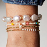 Big Stellar Pearly Bracelet, Gold