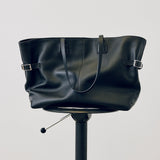 Flattered Leslie tote bag, black leather