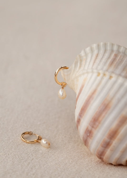 Venice Pearl Hoop korvakorut, kulta