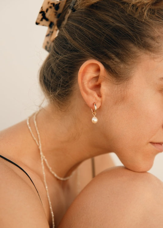 Venice Pearl Hoop korvakorut, kulta