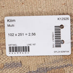 Kelim matto, multi custom #623 / 102x251cm