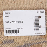 Kelim matto, multi custom #623 / 102x251cm
