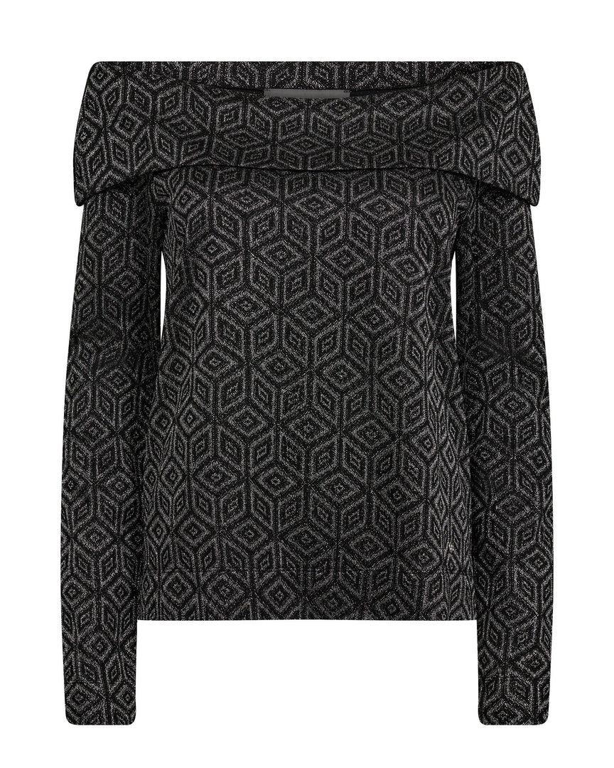 Mos Mosh - Girone LS Glam Blouse, Silver