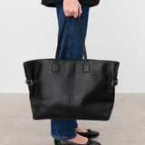 Flattered Leslie tote bag, black leather