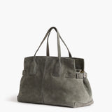 Lisa Bowler Bag Suede, Stone Grey