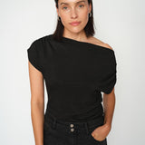 Shima Sleeveless Tee, Black