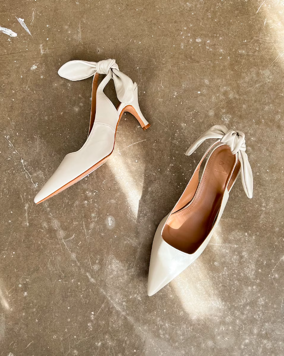 Flattered - Franchesca Bow korkokengät, creme