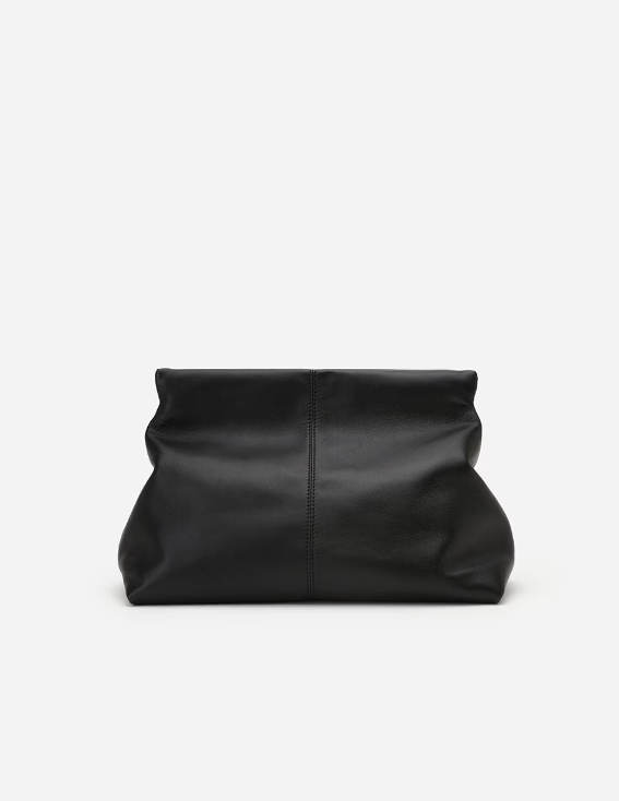 Flattered - Clay Clutch nahkaa, musta