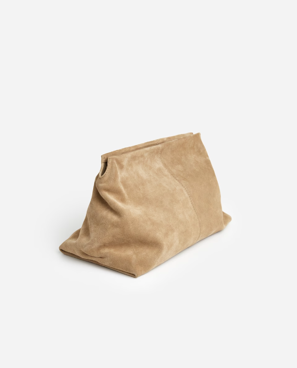 Flattered - Clay Clutch mokkanahkaa, sand