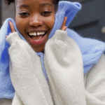 Americandreams - Silja mohairneule HOPE, beige/black