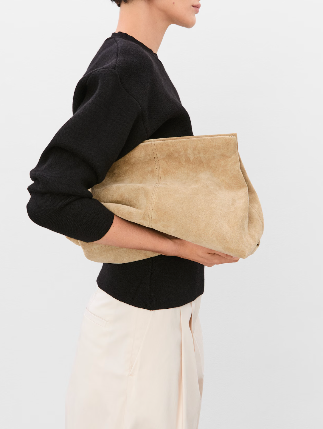 Flattered - Clay Clutch mokkanahkaa, sand