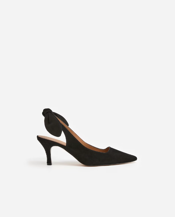 Flattered - Franchesca Bow Suede korkokengät, musta