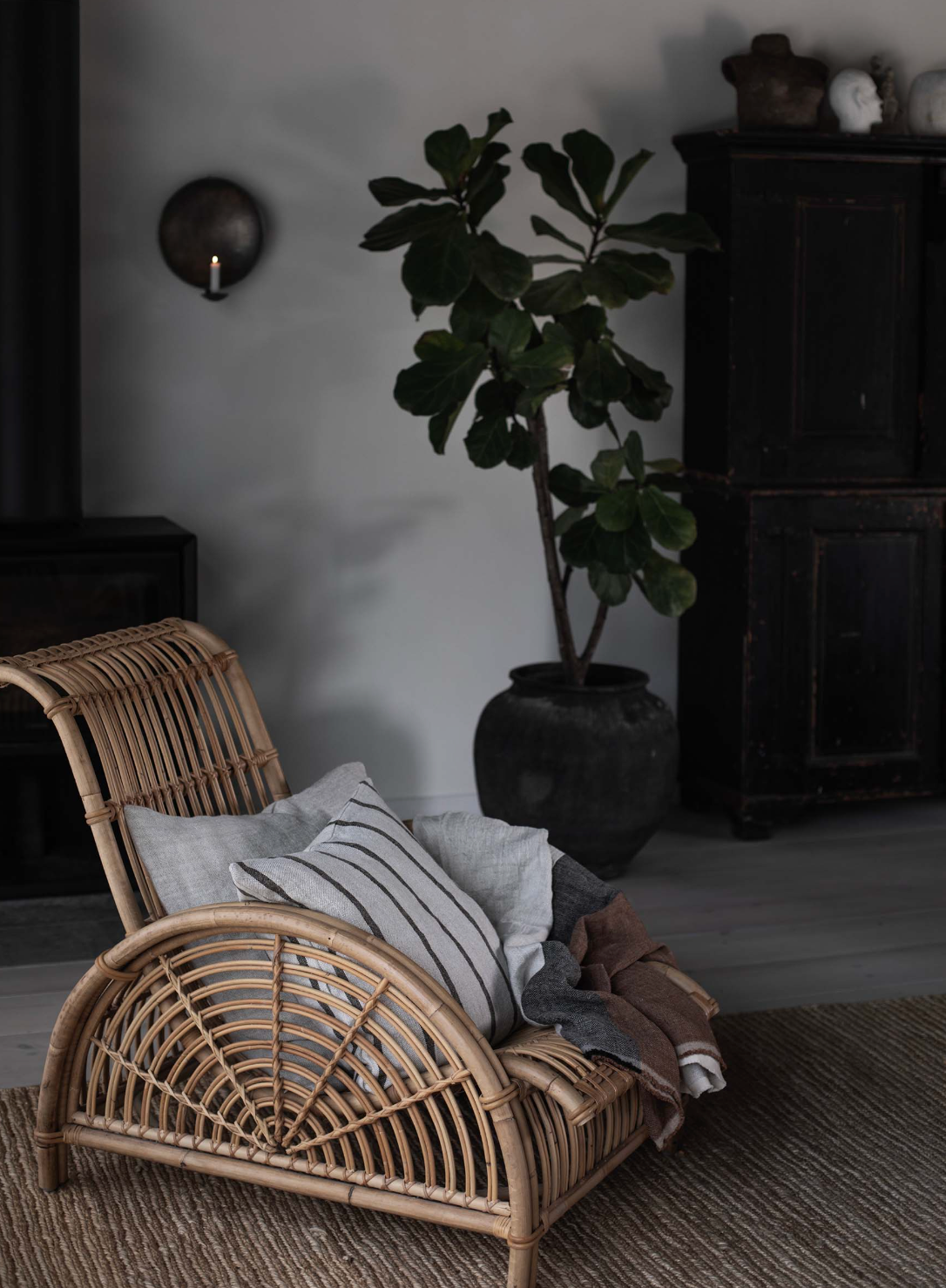 Melvin tyynynpäällinen taupe stripe