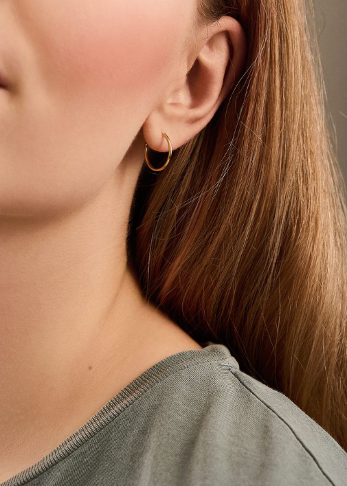 Pernille Corydon - Micro Plain Hoops, kulta 15mm