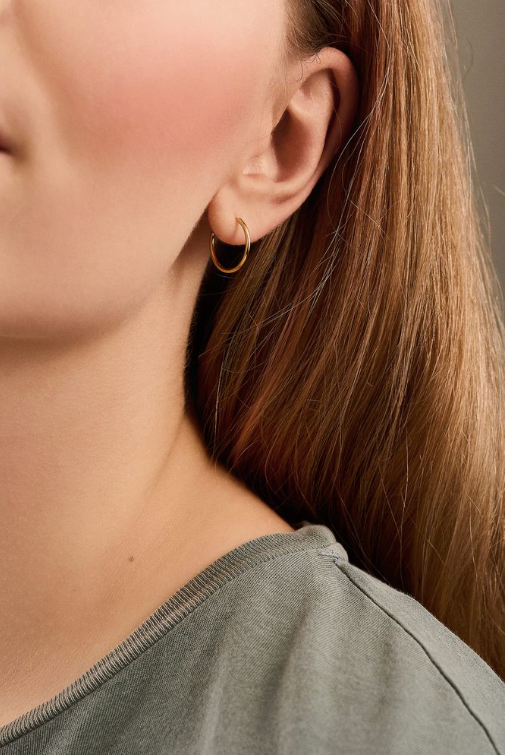 Pernille Corydon - Micro Plain Hoops, kulta 15mm