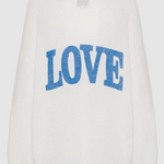 Americandreams - Silja mohairneule LOVE, white/sky blue