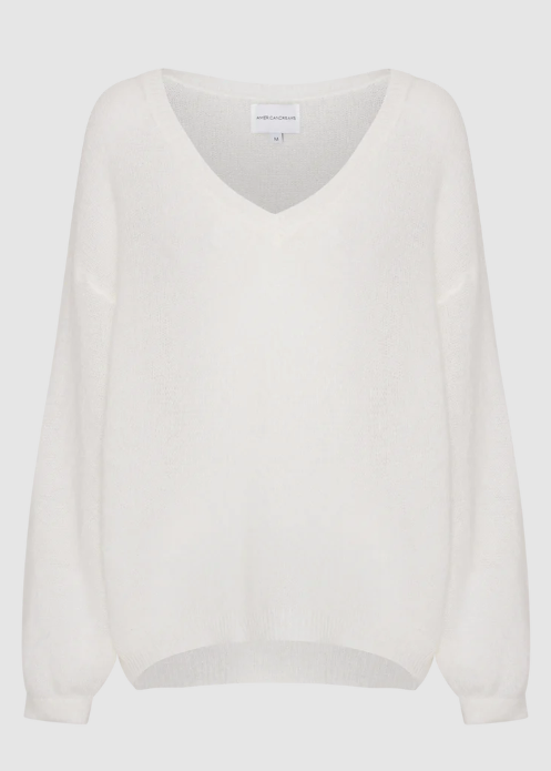 Americandreams - Silja mohairneule LOVE, white/sky blue