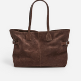 Flattered - Lesley tote bag, suede chocolate