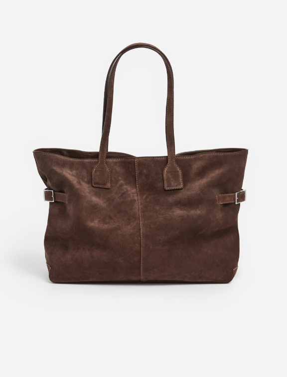 Flattered - Lesley tote bag, suede chocolate