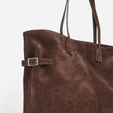Flattered - Lesley tote bag, suede chocolate