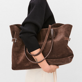 Flattered - Lesley tote bag, suede chocolate