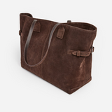 Flattered - Lesley tote bag, suede chocolate