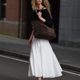 Flattered - Lesley tote bag, suede chocolate