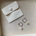 Venice Pearl Hoop korvakorut, hopea