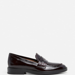 Flattered - Sara nahkaloaferit, patent burgundi