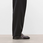 Flattered - Sara nahkaloaferit, patent burgundi